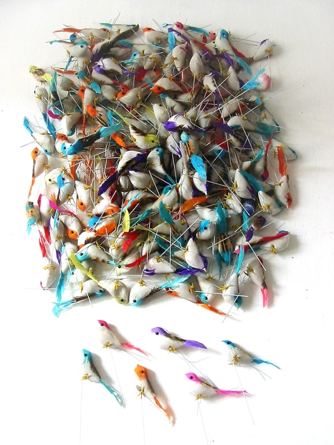ca. 160 x Vogel Dekovogel Floristik Bastelbedarf Bastelpaket Konvolut Restposten