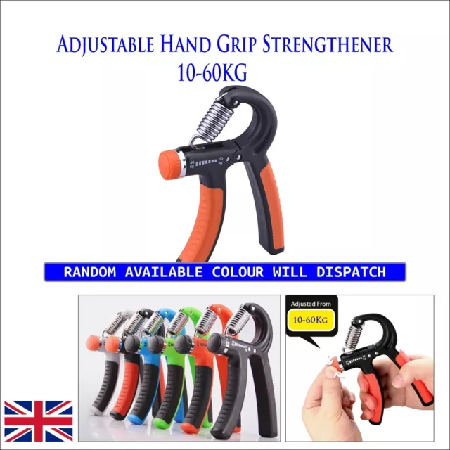 10-60KG Adjustable Hand Grip Strengthener Power Gripper Wrist Forearm Trainer