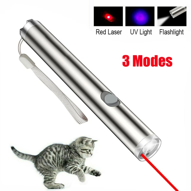 Red Laser Pointer Pen 3in1 Lazer Led Light Torch UV Flashlight Cat Dog Pet Toy