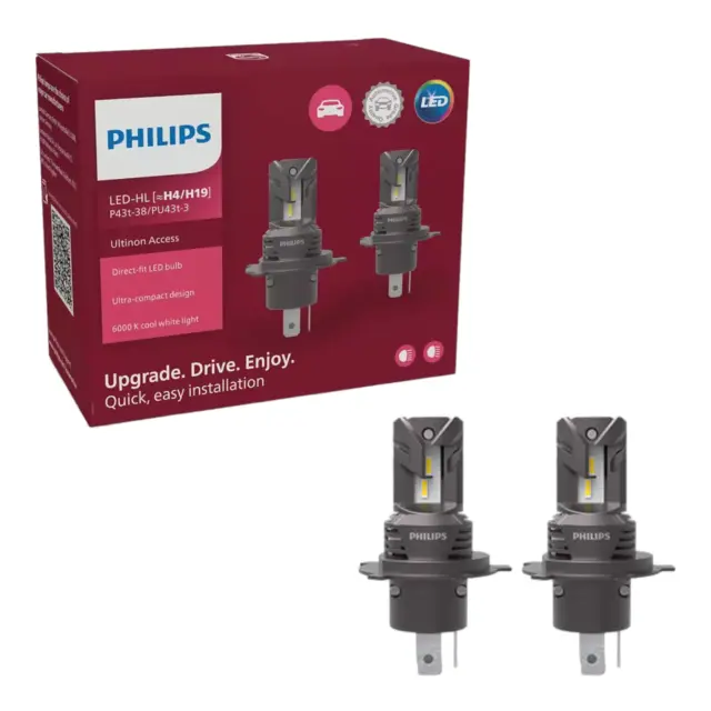 PHILIPS H4 LED Ampoule Phares Voiture H4 H19 Ultinon Access