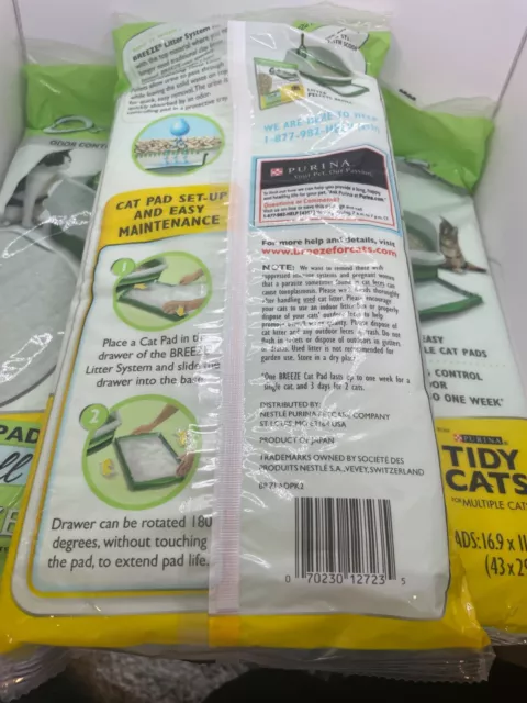 3 Purina Tidy Cats CAT PADS (12) BREEZE LITTER SYSTEM Refill Pack ODOR CONTROL 3