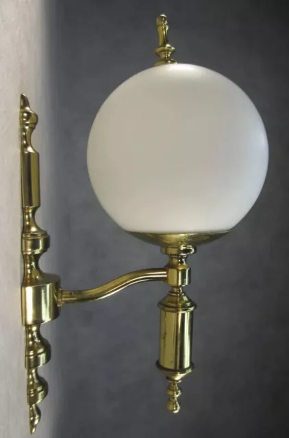 1 von 3 Massiv Messing Wandlampe Wandleuchte Vintage Flurlampe 70er Jahre Lampe
