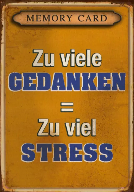 Postkarte Sprüche Zu viele Gedanken = Zu viel Stress