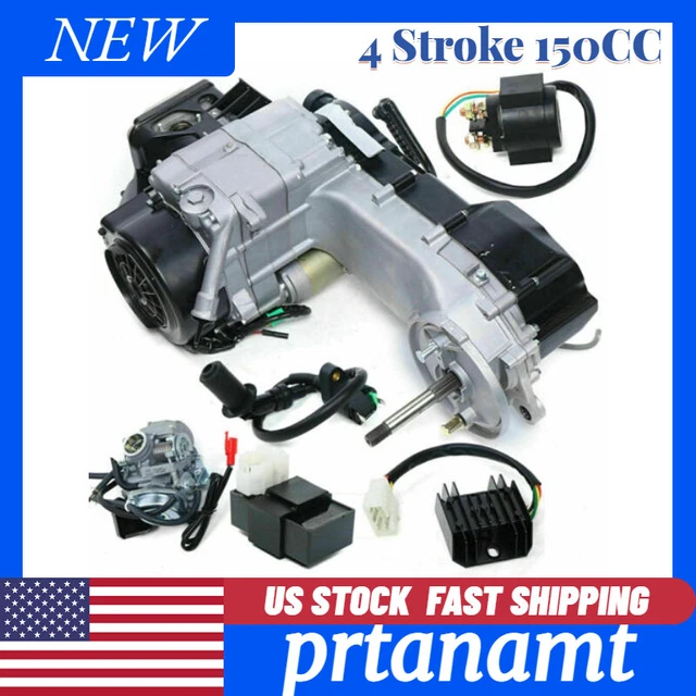 4 Stroke 150CC GY6 Scooter ATV Go-Kart Motor Complete Engine CVT 11" Long Case
