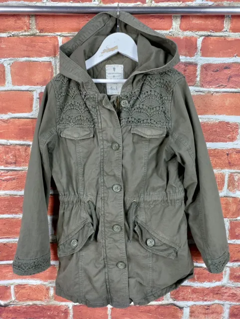 Giacca Parka Con Cappuccio Ragazza Next Coat Età 12 Anni Cotone Dettaglio Pizzo 152Cm