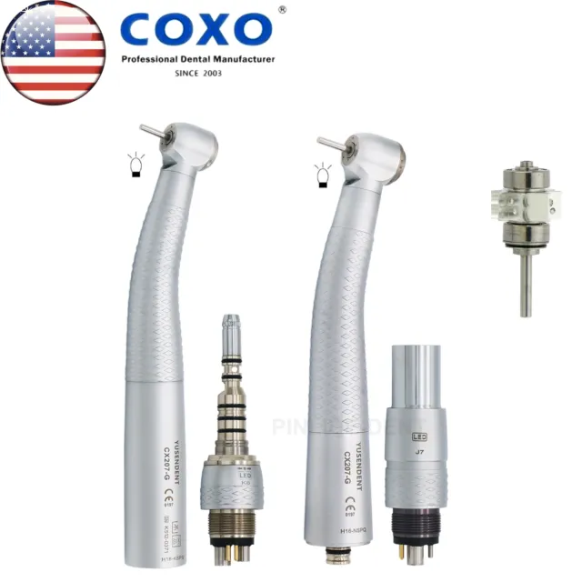 COXO Dental High Speed Fiber Optic LED Handpiece Fit Kavo NSK LED Coupler 6Holes