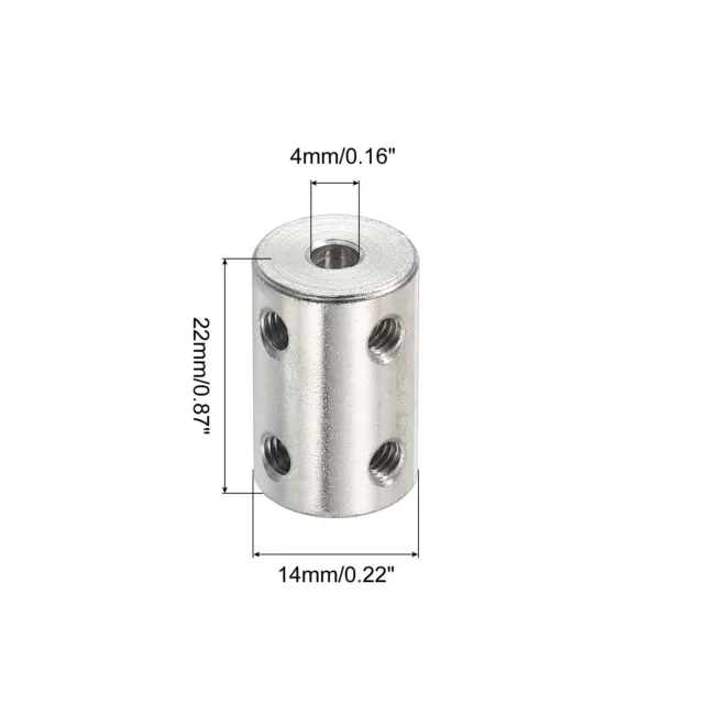 Shaft Coupler L22xD14 4mm to 5mm Stainless Steel w Screw,Wrench Silver 2