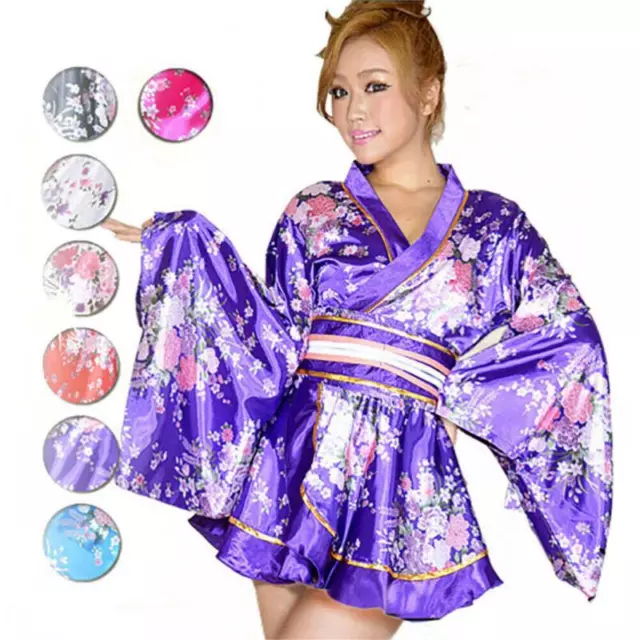 Japanese Women Cosplay Costume Dress Kimono Lolita Maid Uniform Outfit
