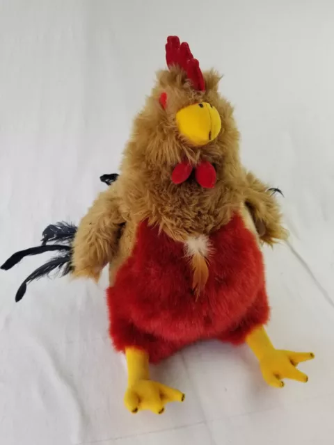 Fine Toy Co Hen Chicken Rooster Plush Brown Big Stuffed Soft Toy Farm Animal 13"