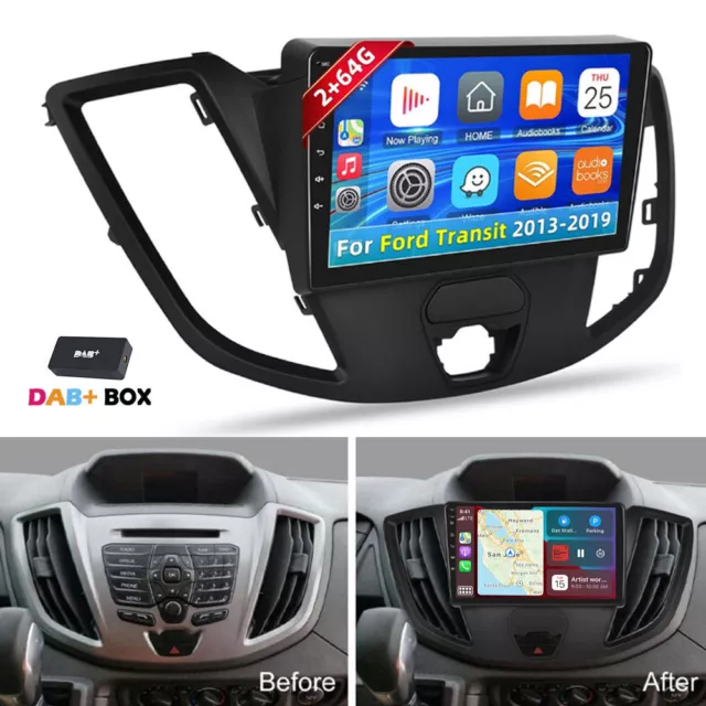 For Ford Transit 2015-2018 Car Stereo Radio 2+64G Android 13 Nav FM CarPlay +DAB