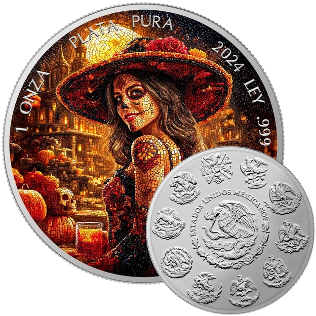 DIA DE LOS MUERTOS Day Of The Dead Libertad 1 Oz Silver Coin Mexico 2012 8000010124637