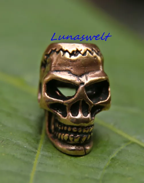 Bartperle Perle  Skull gross Totenkopf  Bronze Haarperle