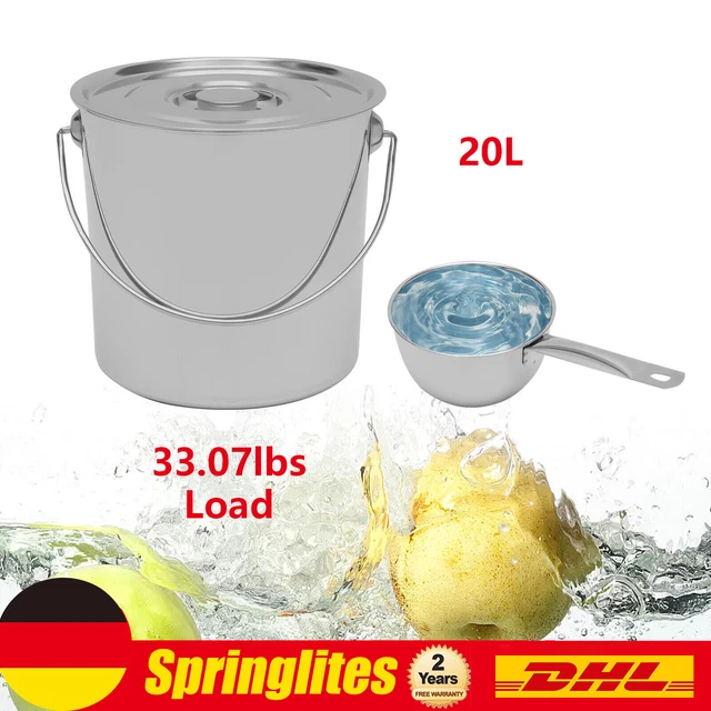 20 litros cubo de agua cubo de acero inoxidable cubo de leche cubo de hielo con cuchara de agua