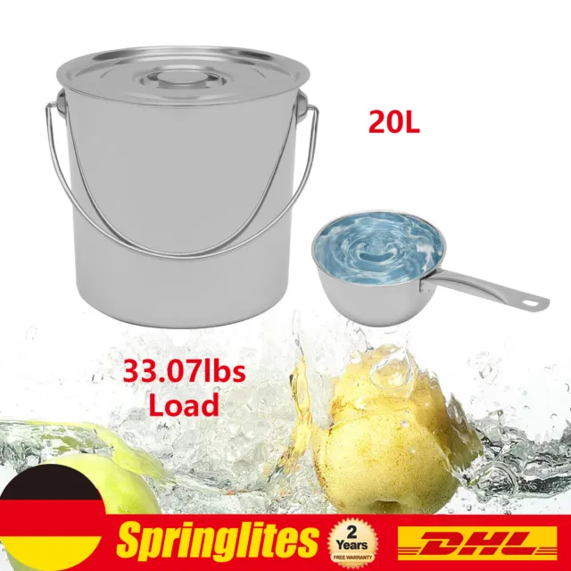 Secchio per acqua 20 litri secchio in acciaio inox secchio per latte secchio per ghiaccio con cucchiaio d'acqua