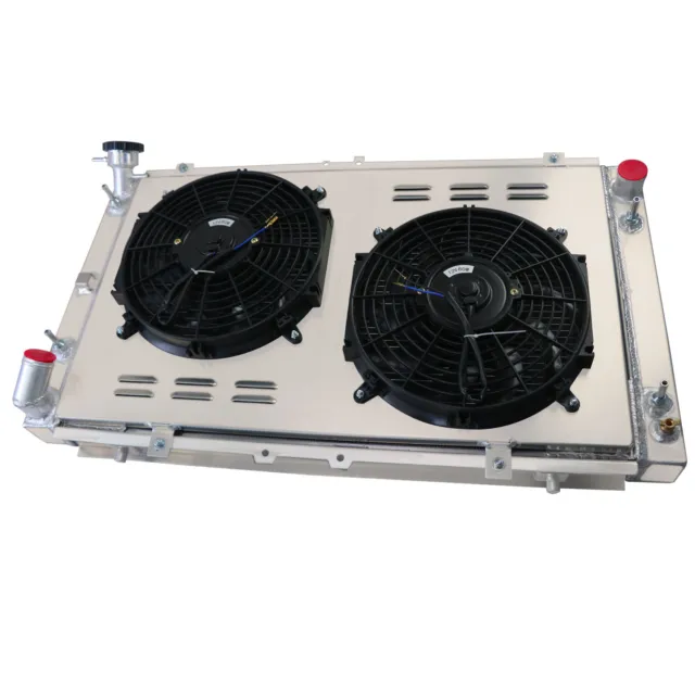 for 1988-1997 97 Nissan GQ Patrol Y60 RD28 TD42 AT MT 3 Core Radiator+Shroud+Fan 3