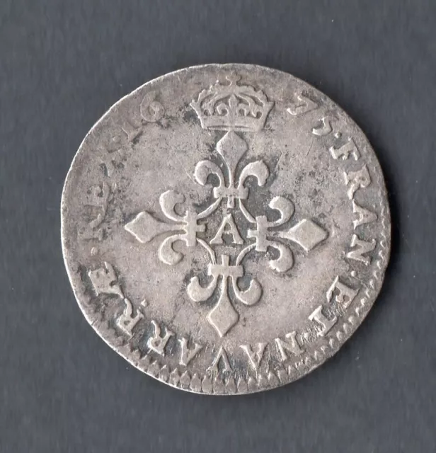 Monnaie Royale En Argent @ 4 Sols Des Traitants De 1675 A @ Louis Xiv @ Paris 2