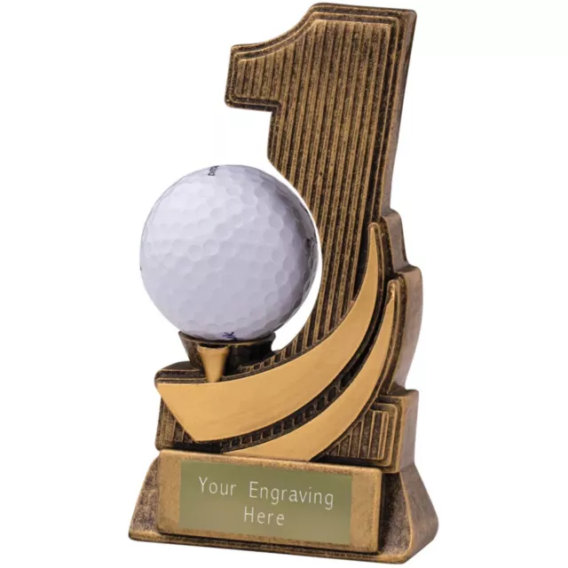 Golf Premio ' Hoyo en Uno ' Oro Bola Soporte 12.7cm Trofeo Grabado Gratis RG029