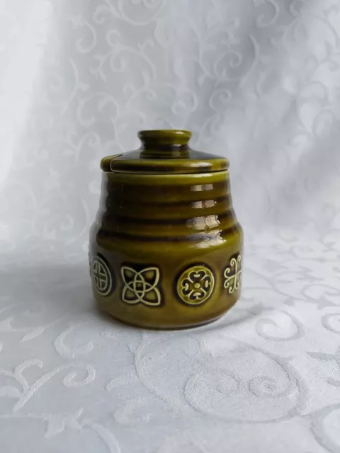 Vintage Green Lord Nelson Pottery Preserve, Sugar, Jam, Honey Pot Jar 3