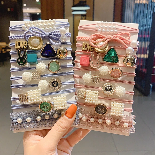 11 Pcs Elastic Hair Band Cute Accessories Rope for Women Girls Headwear