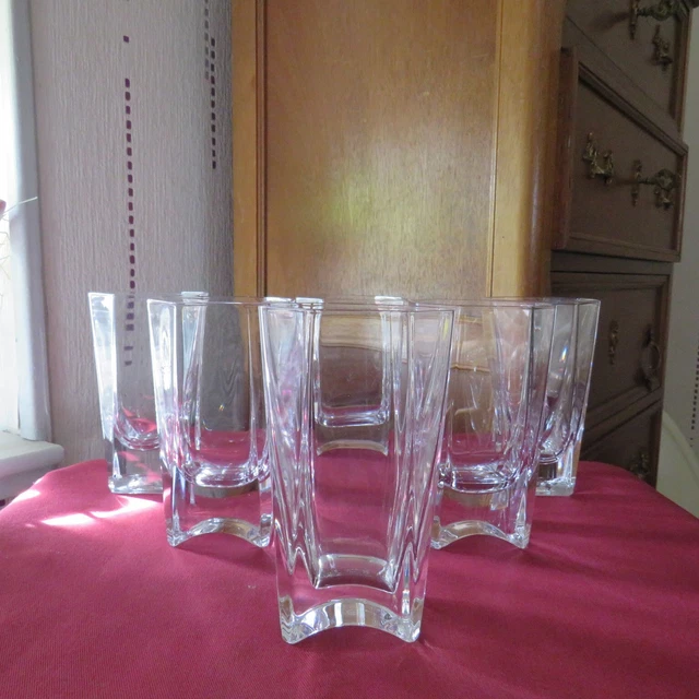 6 Vasos A Naranjada De Cristal De Sevres Modelo A Juego