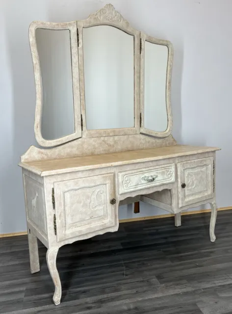 Amazing Shabby chic French Carved Dressing Table Louis XVI (LOT 1330)