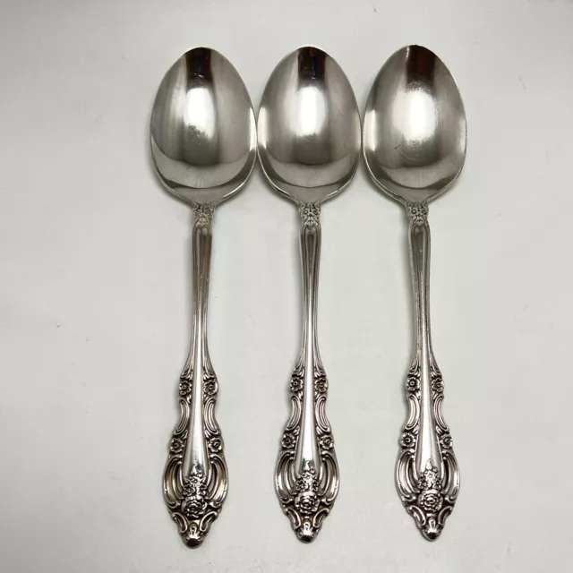 Oneida Silverplate Community Silver Artistry Tablespoons Serving Spoon 3Pc