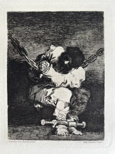 Francisco de GOYA gravure Eau Forte Etching Menotte Le Petit Prisonnier 1867