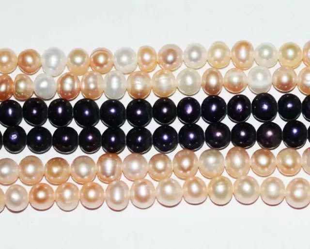 5-6mm Natural Freshwater Pearl Nearly Round Gemstone Beads 14'' DIY Making Jewel