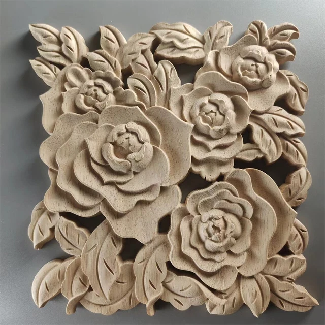 Applique en bois complexe pour ajouter une touche unique aux meubles et aux port