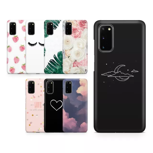 Case For Samsung S20 S10 S8 S9 S7 Hard Phone Cover Moon Roses Heart