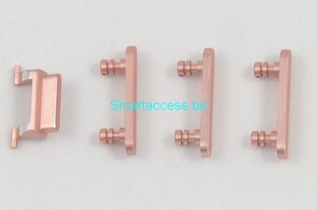 Set De 4 Boutons ( Power, Volume +, Volume -, Vibreur) Pour Iphone7 Or Rose