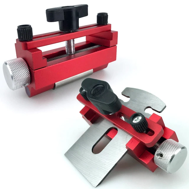Gabarit De Guide D'Affûtage Réglable En Métal – Support Angle Fixe Pour Burins, Ciseaux Et Outils Bois (Bleu)