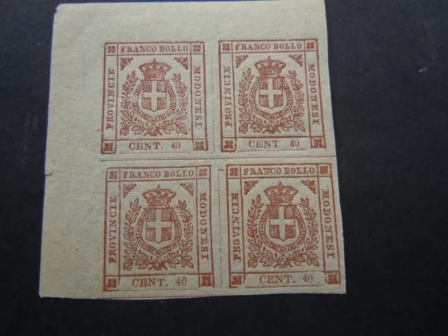 Modena 1859 Governo provvisorio 40 cent  in quartina M.N.H.** sas n12 LEGGI