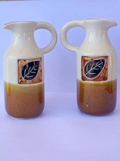 Vintage Pair Of Casa Nova Miniature Jug Ceramic Multicolor 4.92 In Identical