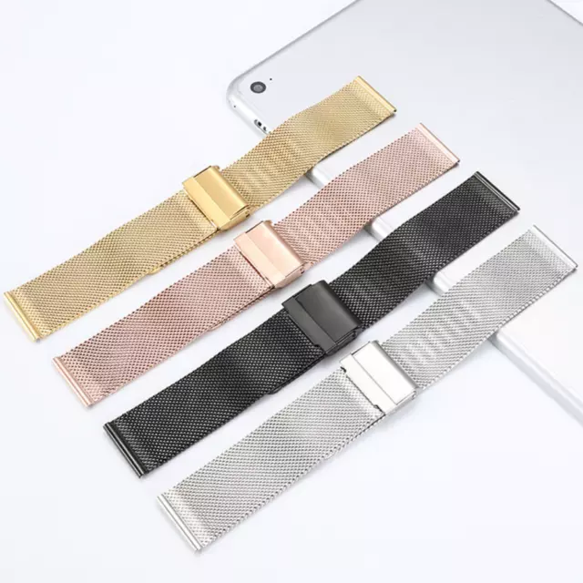 Premium Ultra-thin Stainless Steel Milanese Mesh Watch Band Strap 8-24 Universal