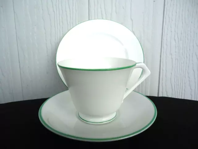 vintage  art deco green noritake bone china trio tea cup & saucer plate  foley