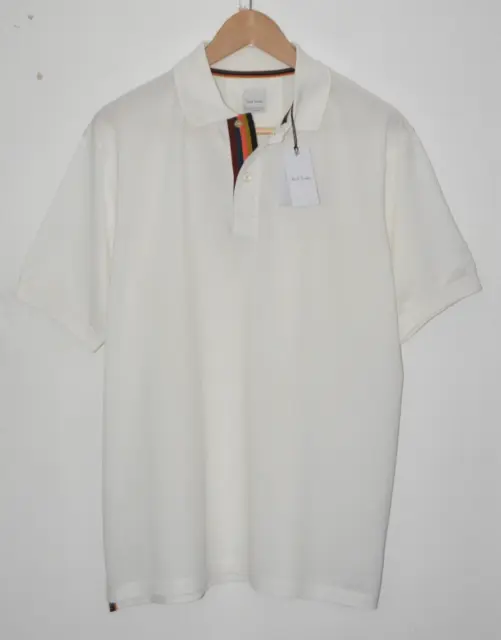 Polo bianca Paul Smith Mainline T-shirt artista a righe ""S"" SMALL CRT £165