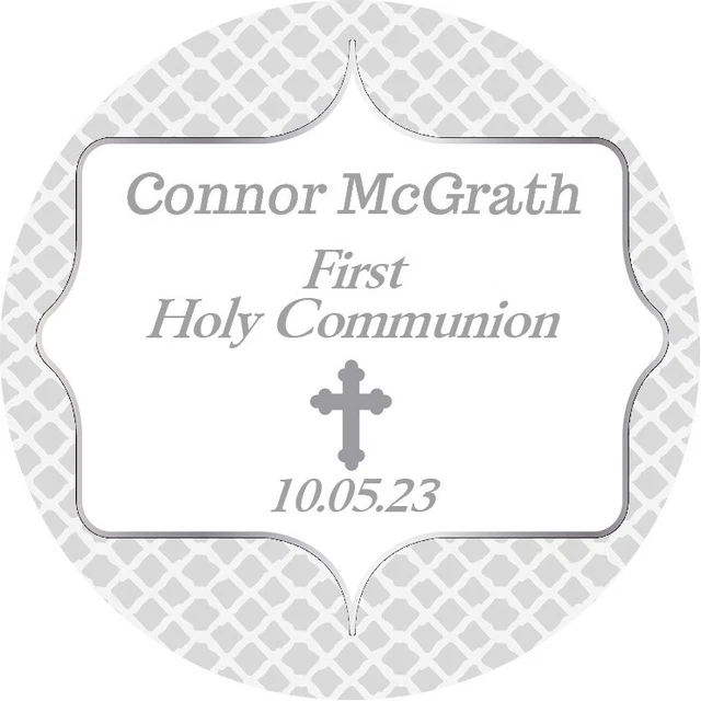 Personalised Gloss Holy Communion Baptism Confirmation  Sweet Cone Stickers