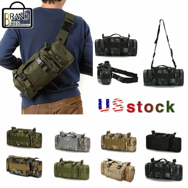 Men's Military Tactical Waist Bag Molle Outdoor Pack Camping Shoulder Chest Bag