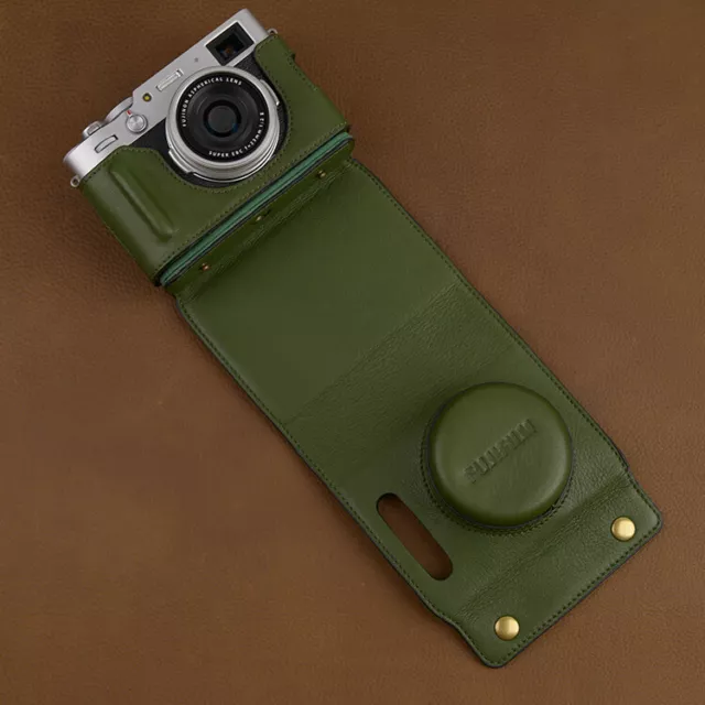 For Fujifilm X100V Handmade Genuine Leather Full Protection Camera Case Cover 3