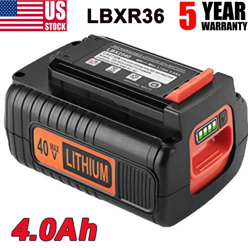 40V Lithium 4.0Ah Battery For Black & Decker 40 Volt Max LBXR36 LBX2040 LSW36 US