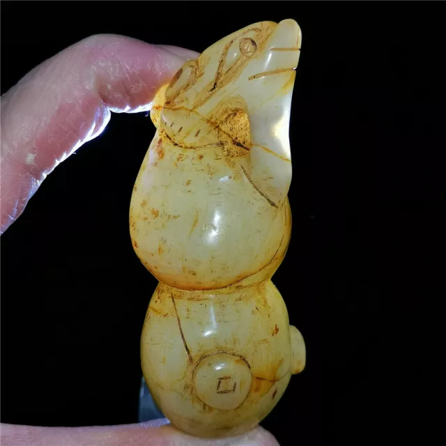 Chinese old rare jade Jadeite hand-carved pendant necklace dragon gourd