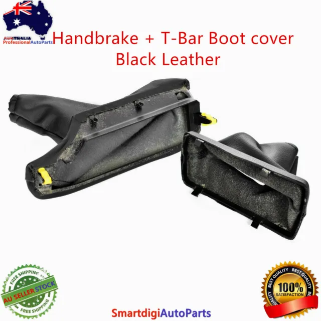 Handbrake + T-Bar Boot cover Set Black Leather For Ford Falcon FG FG-X 2008-2018