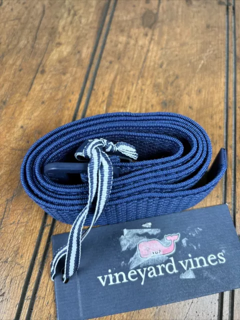 VINEYARD VINES MEN'S D-ring Belt Canvas Patterned Stretch Blue Sz S NEW ...