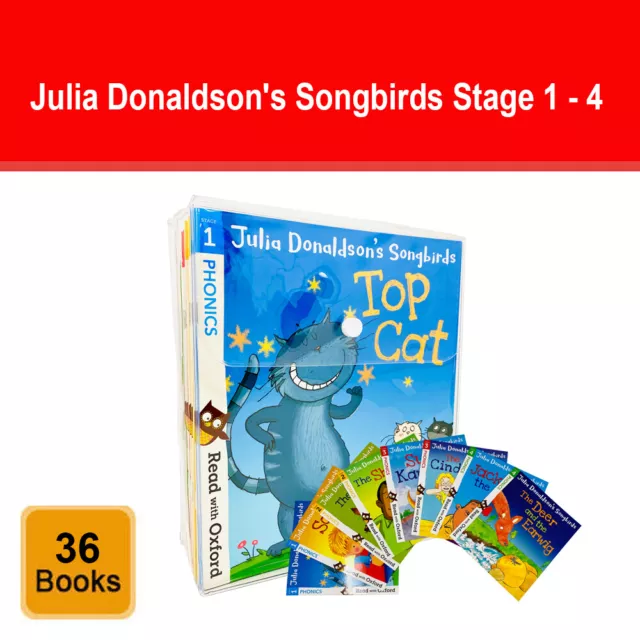 Julia Donaldson's Songbirds Read with Oxford Phonics 36 Books Set (Stage 1 - 4)