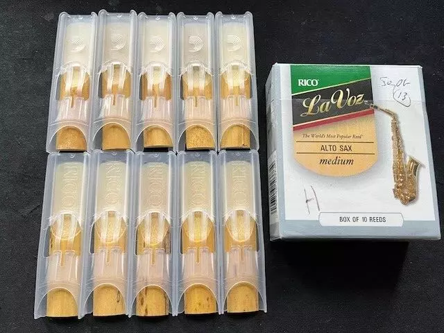 Rico La Voz alto saxophone reeds box of 10 graded used once for play testing #3