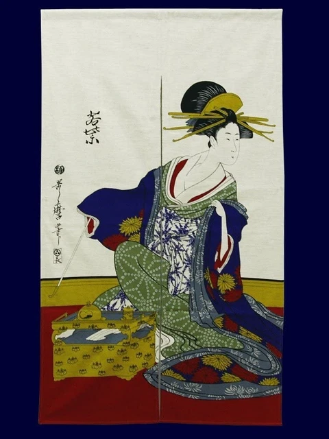 Hecho en Japón de Peso Pesado Ukiyoe Noren Cortina Tapiz Matsubaro