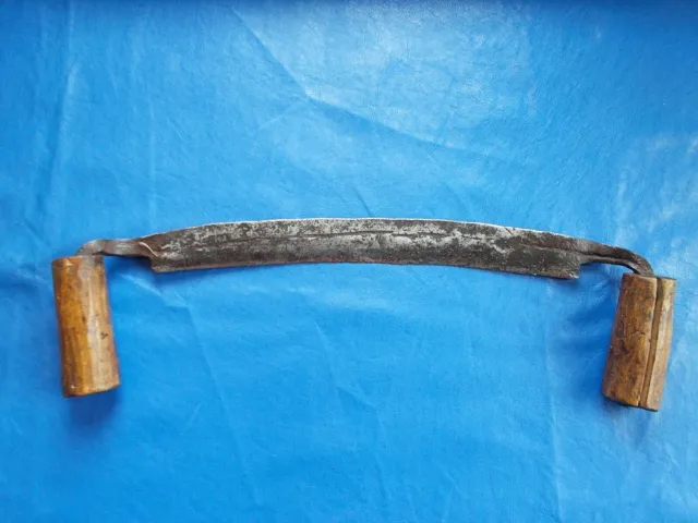 Vintage Spoke Shave Draw Knife Wooden Handles Wood Plane Scrapper Hand Forged