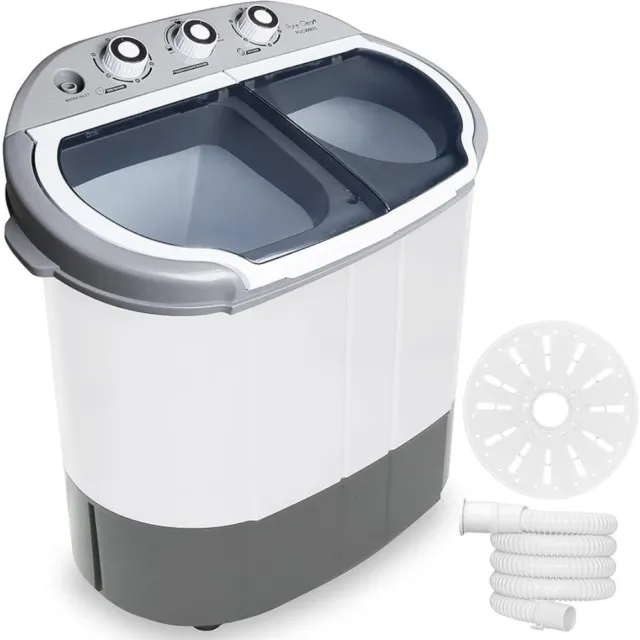 2-In-1 10 Lb. Auto Electric Washer & Spin Dryer Portable Machine w/ 8  Programs