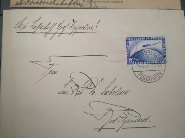 Zeppelinpost  echt gelaufen